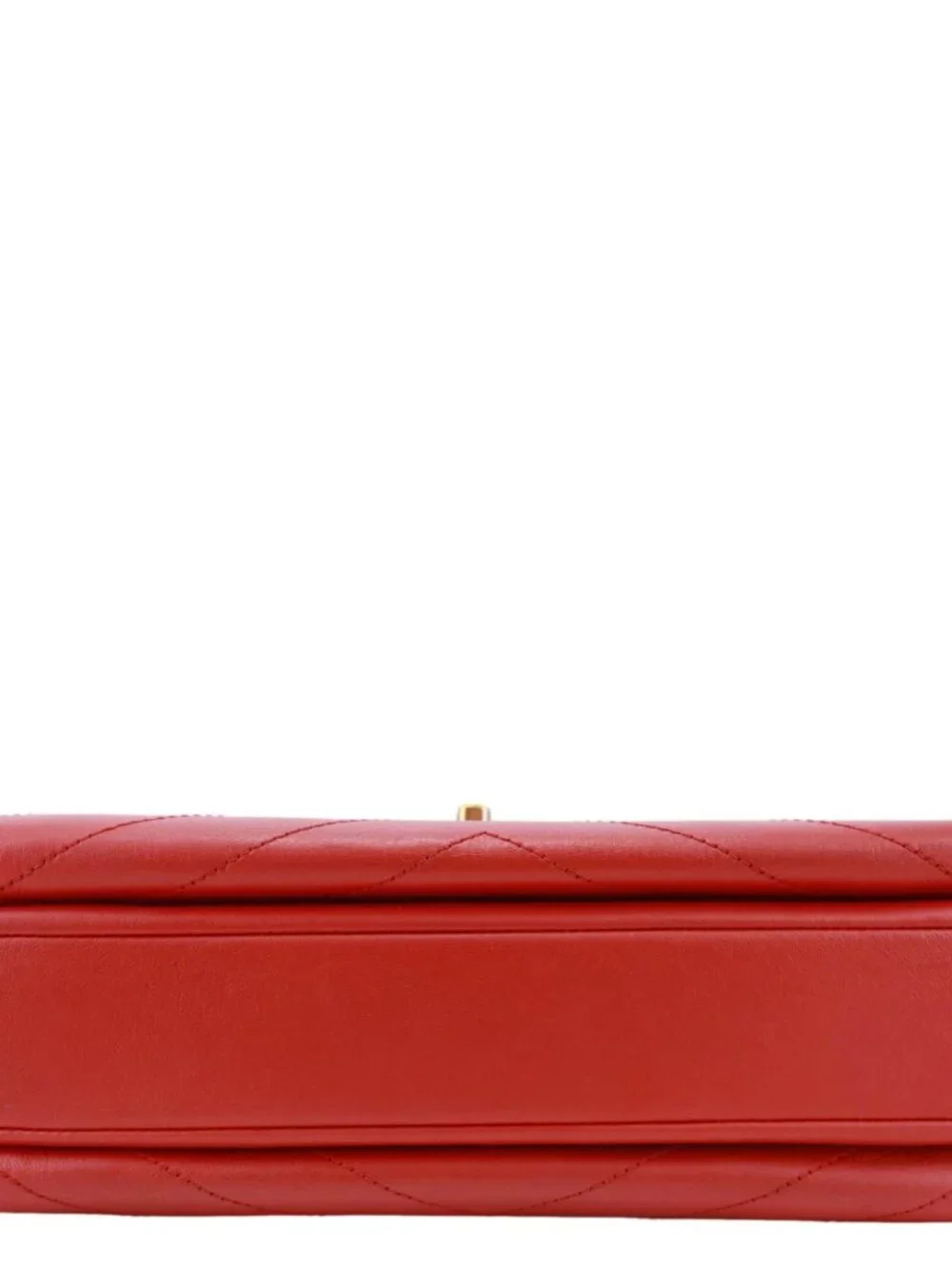 Chanel Envelope Flap Lambskin Chevron Stitched Leather Crossbody Bag Red